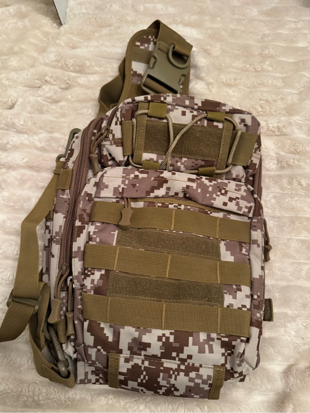Tactical Digital Camo Sling Bag - Brown